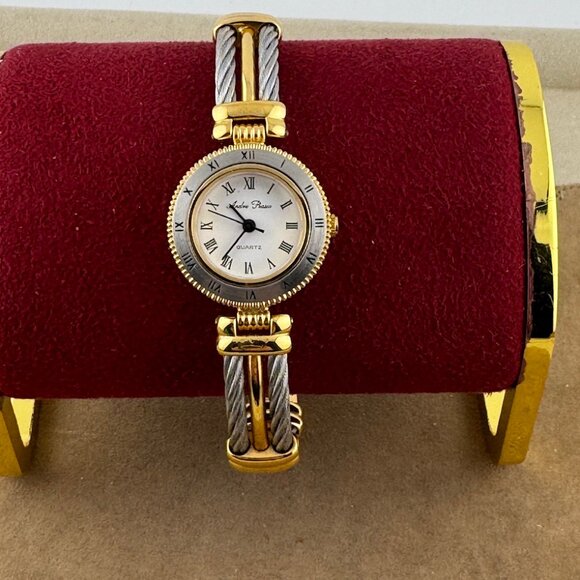 Vintage Andre Piasso 2 Tone with Dual Stainless Steel Cable Watch - Picture 2 of 8